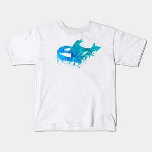 Blue Floral Orca Kids T-Shirt